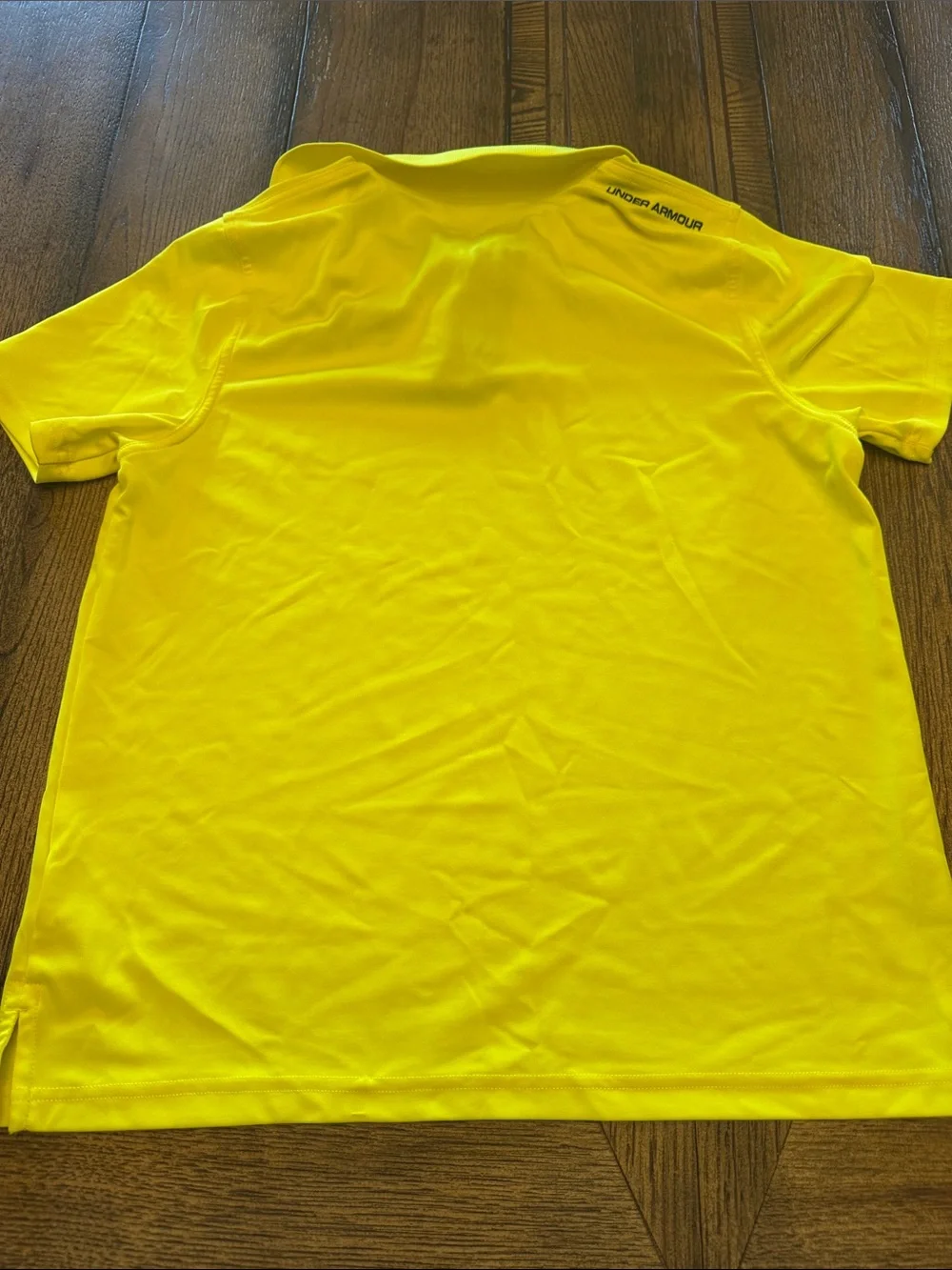 Under Armour Boys Bright Yellow Polo with Blue Trim